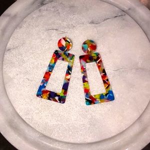 5/$25 Multicolored Rectangle Earrings
